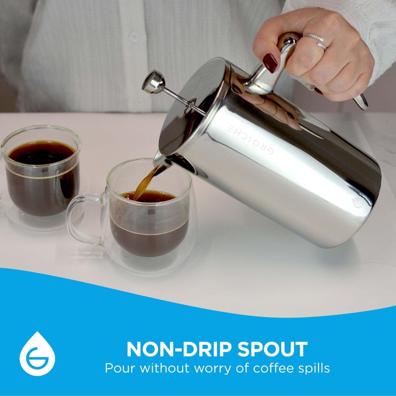 GROSCHE Dublin Stainless Steel Eight Cup French Press, 1 EA - Image 5